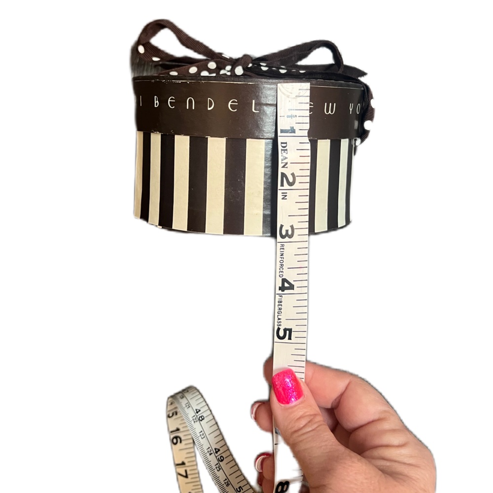 Henri Bendel Brown and Cream Striped Hat Box - Picture 12 of 12